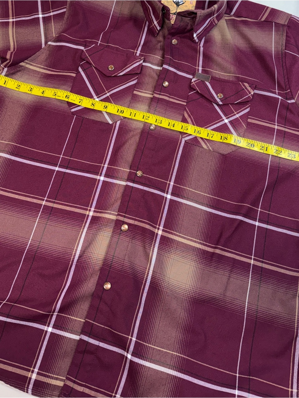 Dixxon Cabernet Mens Size XL Button Down Long Sleeve Pocket Logo Flannel Shirt - Picture 4 of 7